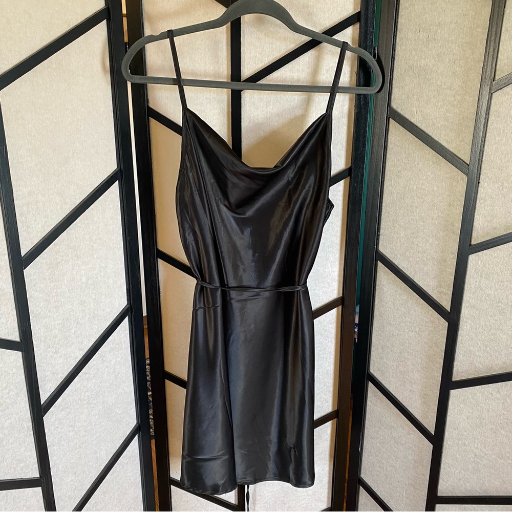Cider Sleek Black Mini Dress